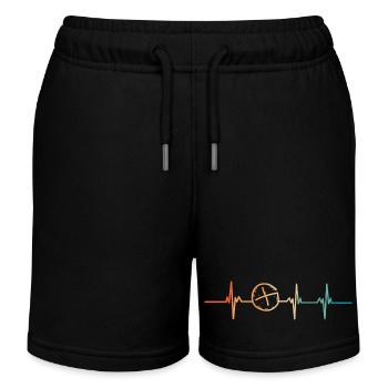 Battement de cœur geocaching - Short de jogging enfant bio Stanley/Stella - noir - Devant