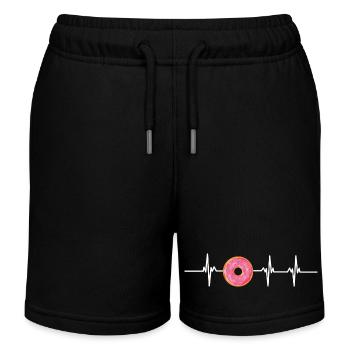 Battement de cœur Donuts - Short de jogging enfant bio Stanley/Stella - noir - Devant