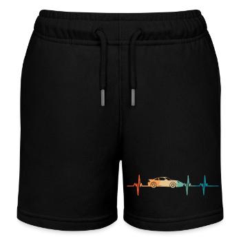 Heartbeat Sportwagen - Kinder Organic Joggingshorts Mini Bolter von Stanley/Stella - Schwarz - Vorne