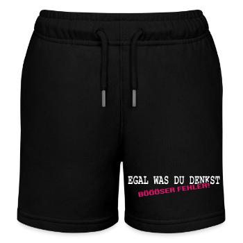 kleiner teufel devil klein lieb süß Sprüche - Kinder Organic Joggingshorts Mini Bolter von Stanley/Stella - Schwarz - Vorne