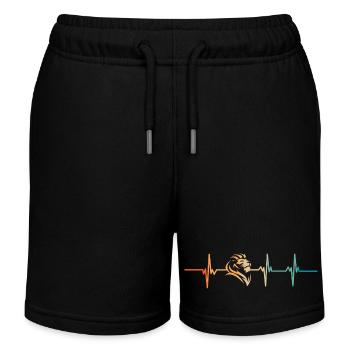 Leo Heartbeat - Kids Organic Sweat Shorts by Stanley/Stella - black - Front