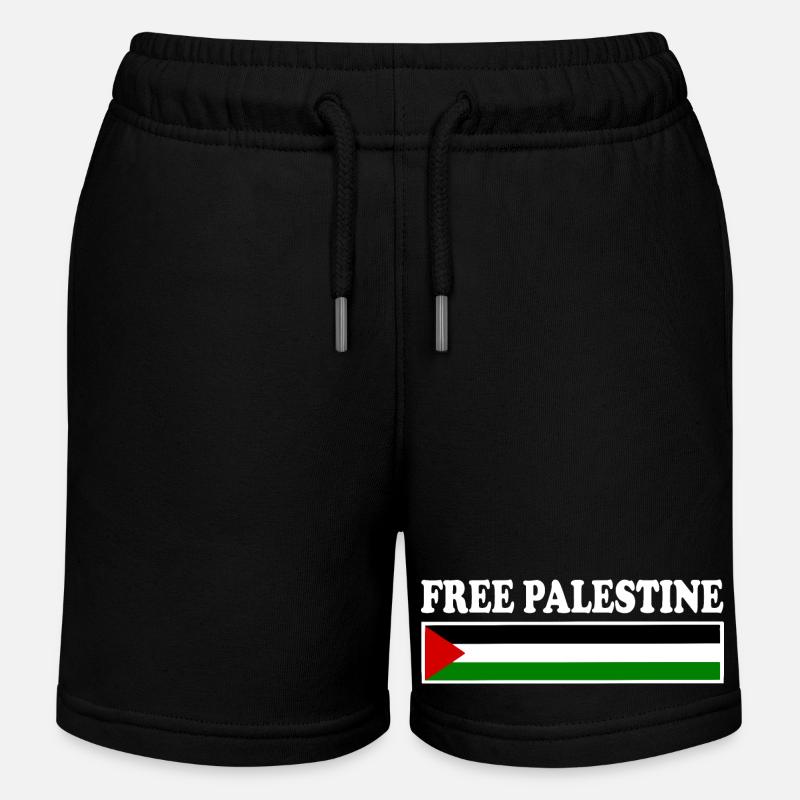 Free palestine - Short de jogging enfant bio Stanley/Stella - noir