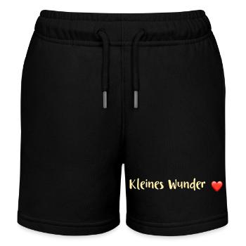 BABYSPRÜCHE - Kleines Wunder - Kinder Organic Joggingshorts Mini Bolter von Stanley/Stella - Schwarz - Vorne