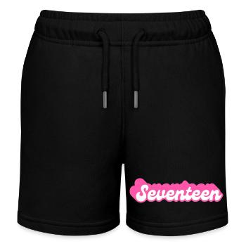 Seventeen birthday - 17e anniversaire rétro rose - Short de jogging enfant bio Stanley/Stella - noir - Devant