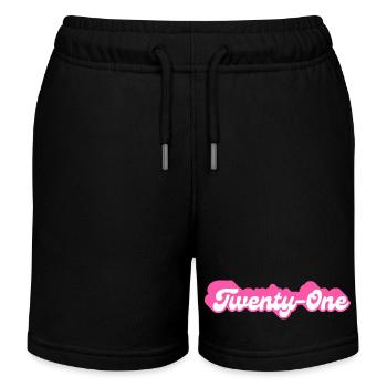 Twenty one birthday - 21st birthday retro pink - Kids Organic Sweat Shorts by Stanley/Stella - black - Front