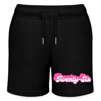 Twenty-Six Birthday - 26th Birthday Retro Pink - Kids Organic Sweat Shorts by Stanley/Stella - black - Front