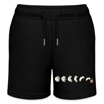 Katze Hunger Maus Burger Fast Food Kind - Kinder Organic Joggingshorts Mini Bolter von Stanley/Stella - Schwarz - Vorne