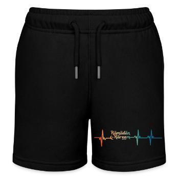 Ramadan Kareem Herzschlag - Kinder Organic Joggingshorts Mini Bolter von Stanley/Stella - Schwarz - Vorne