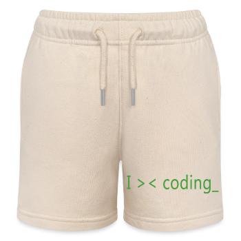 Ich liebe es, Programmierer zu programmieren - Kinder Organic Joggingshorts Mini Bolter von Stanley/Stella - Natur - Vorne
