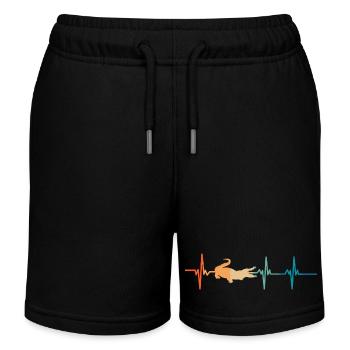 Crocodile heartbeat - Kids Organic Sweat Shorts by Stanley/Stella - black - Front