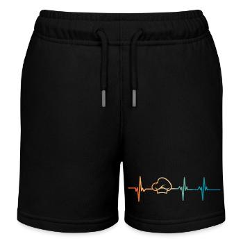 Heartbeat Chef - Kids Organic Sweat Shorts by Stanley/Stella - black - Front