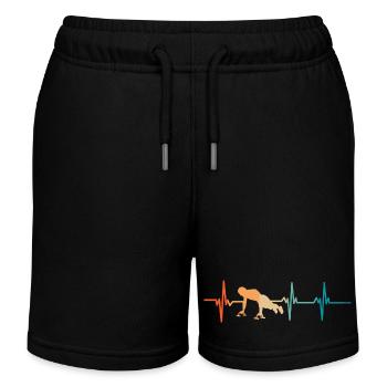 Heartbeat Push Up - Kids Organic Sweat Shorts by Stanley/Stella - black - Front