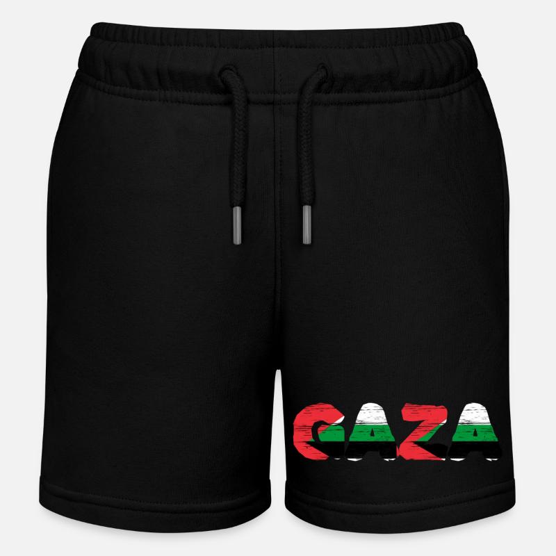 Gaza - Short de jogging enfant bio Stanley/Stella - noir