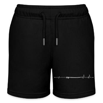 Heartbeat surfing board - Kids Organic Sweat Shorts by Stanley/Stella - black - Front