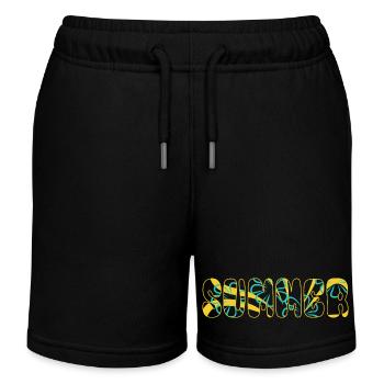 Summer - sun - holiday - good mood - Kids Organic Sweat Shorts by Stanley/Stella - black - Front