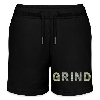 Grind Dollar Bill Texture Motivation Inspiration - Kids Organic Sweat Shorts by Stanley/Stella - black - Front
