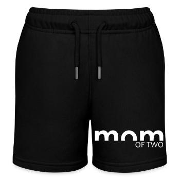 MOM of two - MAMAN - Kids Organic Sweat Shorts by Stanley/Stella - black - Front