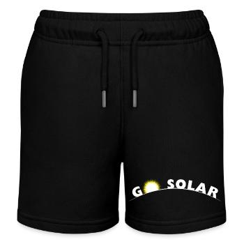 Go Solar - Photovoltaics - Solar Energy - Horizon - Kids Organic Sweat Shorts by Stanley/Stella - black - Front