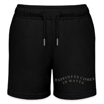 happiness comes in waves - Kinder Organic Joggingshorts Mini Bolter von Stanley/Stella - Schwarz - Vorne