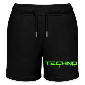 Techno Green Graffiti Spray Drop Musique Dicton - Short de jogging enfant bio Stanley/Stella - noir - Devant