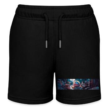 Riesige fleischfressende Pflanzenwelt nach der Menschheit - Kinder Organic Joggingshorts Mini Bolter von Stanley/Stella - Schwarz - Vorne