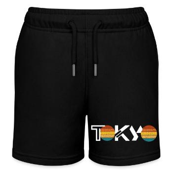 Rétro Tokyo Sunset - Short de jogging enfant bio Stanley/Stella - noir - Devant