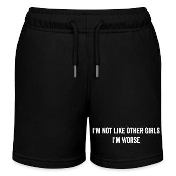 Opossum, ich bin nicht wie andere Mädchen, ich bin schlimmer lustig - Kinder Organic Joggingshorts Mini Bolter von Stanley/Stella - Schwarz - Vorne
