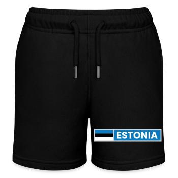 Estonia National Flag - Kids Organic Sweat Shorts by Stanley/Stella - black - Front