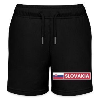 Slovakia National Flag - Kids Organic Sweat Shorts by Stanley/Stella - black - Front