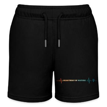 Herzschlag der Natur Retro Herzschlag - Kinder Organic Joggingshorts Mini Bolter von Stanley/Stella - Schwarz - Vorne