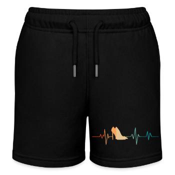 Heartbeat Retro Heeled Shoes - Kids Organic Sweat Shorts by Stanley/Stella - black - Front