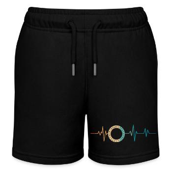 Retro Heartbeat Runic Alphabet - Kids Organic Sweat Shorts by Stanley/Stella - black - Front