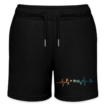 Battement de coeur rétro formule mathématique - Short de jogging enfant bio Stanley/Stella - noir - Devant