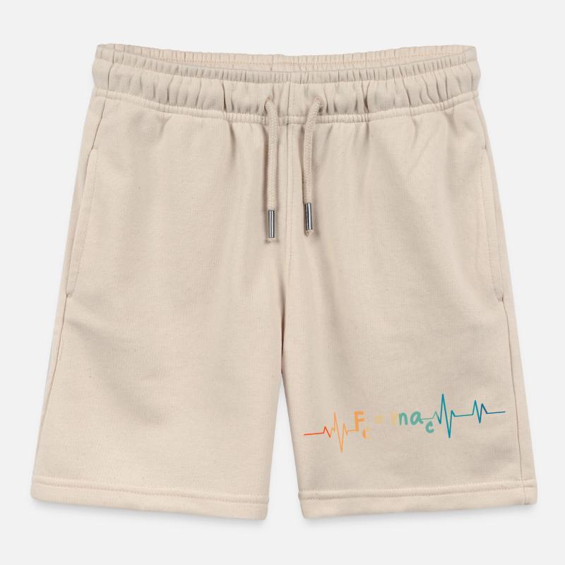 Heartbeat Retro Math Formula Kids Organic Sweat Shorts by Stanley/Stella