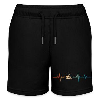 Heartbeat Retro Delivery Man - Kids Organic Sweat Shorts by Stanley/Stella - black - Front