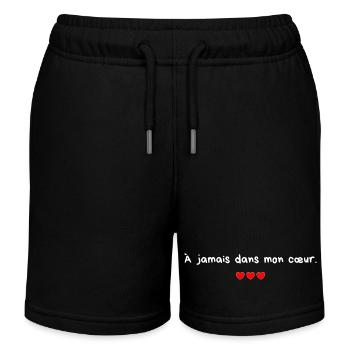 À jamais dans mon coeur - idée cadeau couple - Short de jogging enfant bio Stanley/Stella - noir - Devant