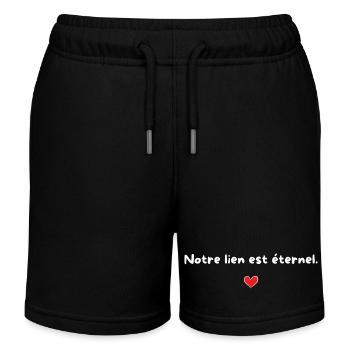 Our bond is eternal - gift idea for couples - Kids Organic Sweat Shorts by Stanley/Stella - black - Front