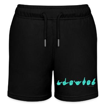 GLEYFER turquoise - Short de jogging enfant bio Stanley/Stella - noir - Devant