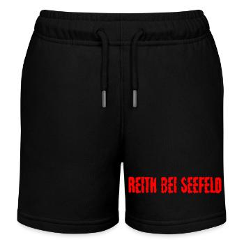 Reith bei Seefeld roter Text - Kinder Organic Joggingshorts Mini Bolter von Stanley/Stella - Schwarz - Vorne