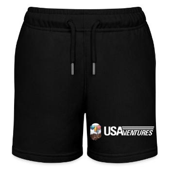 Aigle et logo blanc - Short de jogging enfant bio Stanley/Stella - noir - Devant