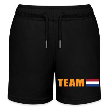 Support-Team Holland - Kinder Organic Joggingshorts Mini Bolter von Stanley/Stella - Schwarz - Vorne