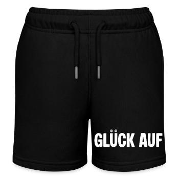 Glueck auf Hammer Erzgebirge - Kinder Organic Joggingshorts Mini Bolter von Stanley/Stella - Schwarz - Vorne