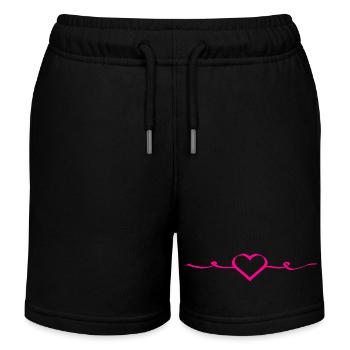 Heart Pink Red Heart Pink Gift Valentine's Day - Kids Organic Sweat Shorts by Stanley/Stella - black - Front