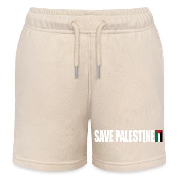 Save palestine - Short de jogging enfant bio Stanley/Stella - écru doux - Devant