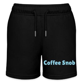 Coffee Snob, funny coffee snob slogan - Kids Organic Sweat Shorts by Stanley/Stella - black - Front