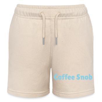 Coffee Snob, funny coffee snob slogan - Kids Organic Sweat Shorts by Stanley/Stella - soft Ecru - Front