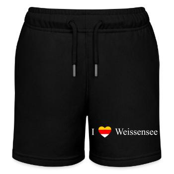Carinthie Cœur Weissensee blanc - Short de jogging enfant bio Stanley/Stella - noir - Devant