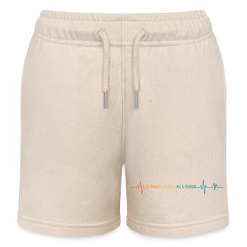 Retro Heartbeat, Soul Balance - Kids Organic Sweat Shorts by Stanley/Stella - soft Ecru - Front
