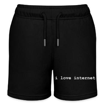 j’aime internet - texte blanc - Shirtdesign Unisexe - Short de jogging enfant bio Stanley/Stella - noir - Devant