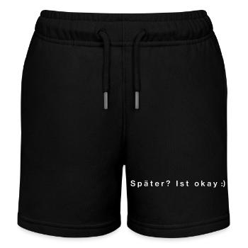 Plus tard ? Ça va - Short de jogging enfant bio Stanley/Stella - noir - Devant